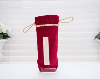 Umbrella bag/ brolly bag/Elegant dark red velvet with gold  trim detail umbrella bag/ gift for her