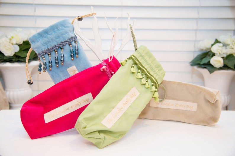 Pretty Mint Green Satin with Mint Green Tassel trim detail umbrellabrolly bag