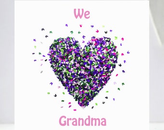 Grandma Birthday Butterfly Heart We Love Grandma Butterflies Card