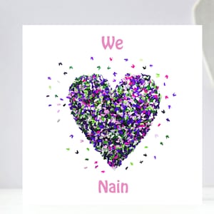 Carte d'anniversaire coeur papillon We love Nain