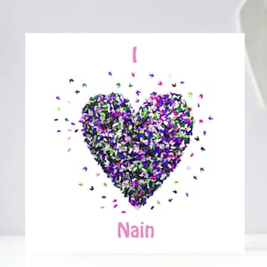 Nain vlinder hart I Love Nain vlinders verjaardagskaart
