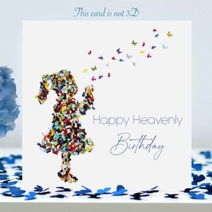 Heavenly Birthday Butterfly Kisses Butterflies  Card (not 3D)