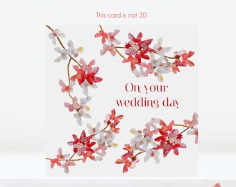 Wedding Day Butterfly Cherry Blossom Butterflies Wedding Card