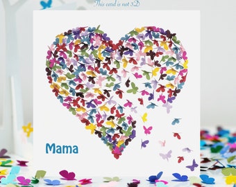 Mama Birthday Butterfly Kaleidoscope Heart Butterflies Card