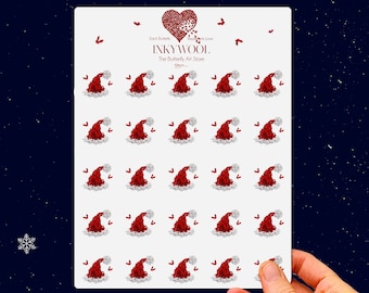 25 Christmas Butterfly Santa's Hat Christmas Stickers