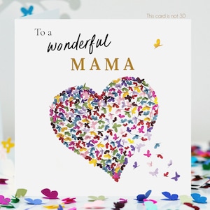 Wunderschöne Mama Butterfly Kaleidoskop Herz Schmetterlinge Karte