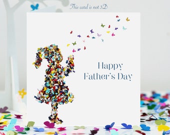 Father's Day Blowing Butterfly Kisses Butterflies Card