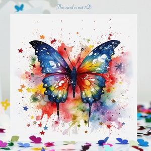 Papillon multicolore vierge avec carte SplashBackground couleur