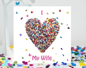 Wife Butterfly Love Heart Butterflies Card