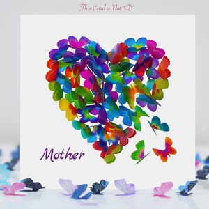 Carte d’anniversaire Mère Cœur de Papillon