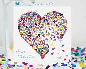 Wedding Kaleidoscope of Butterflies Butterfly Heart Wedding Card