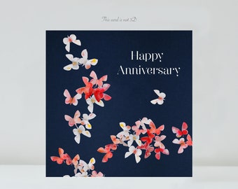 Anniversary Butterfly Blossom Butterflies Card, not 3D