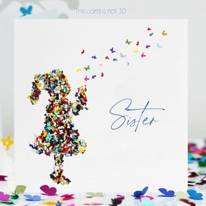 Sister Butterflies Birthday Card with Butterfly Kisses