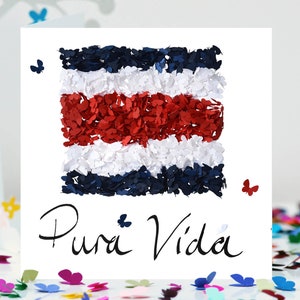 Schmetterling Pura Vida Costa Rica Flagge Schmetterlinge Karte, nicht 3D