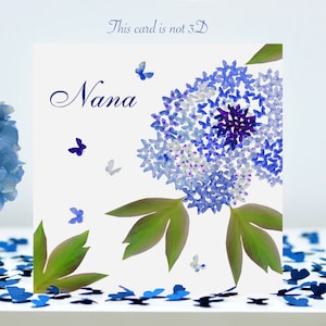 Carte papillon grand-mère et pivoine, pas en 3D