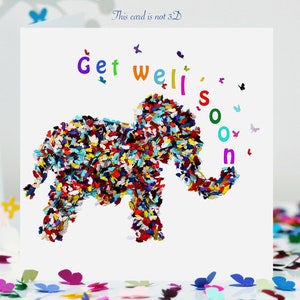 Carte Guérissez bientôt Papillon Éléphant Papillons
