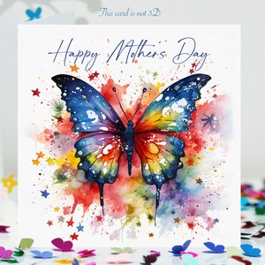 Muttertag Schmetterling Mehrfarbige Aquarell Splash Karte