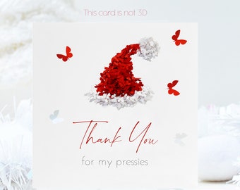 Christmas Thank You Santa Butterfly Card