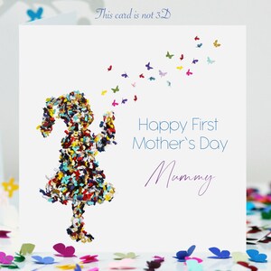 Carte papillons maman fête des mères embrasse bonne première fête des mères