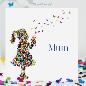 Carte d'anniversaire de papillons de maman
