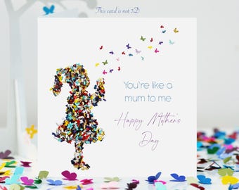 Like A Mum Mother's Day Butterfly Kisses Butterflies Card, not 3D