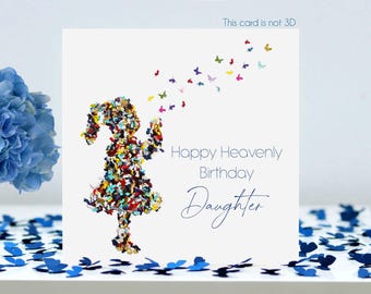 Daughter Heavenly Birthday Butterfly Kisses Card