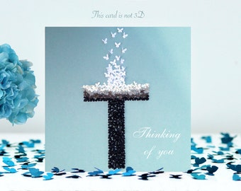 Christian Thinking Of You Card Butterfly Cross Card