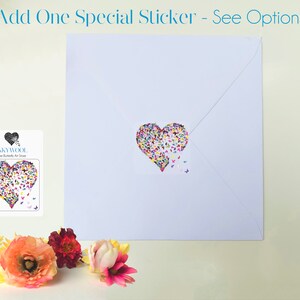 Butterfly Blue Hydrangea Flower Card, NOT 3D, One special sticker