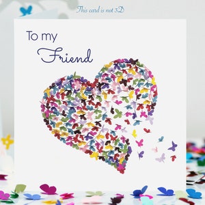 Carte Amis papillons coeur kaléidoscope kaléidoscope