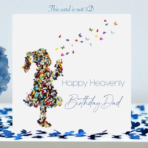 Carte d'anniversaire de papa céleste bisous de papillons, pas en 3D