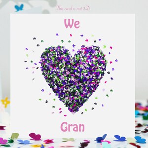 Carte Coeur de papillon d&#39;anniversaire de grand-mère J&#39;aime les grands papillons