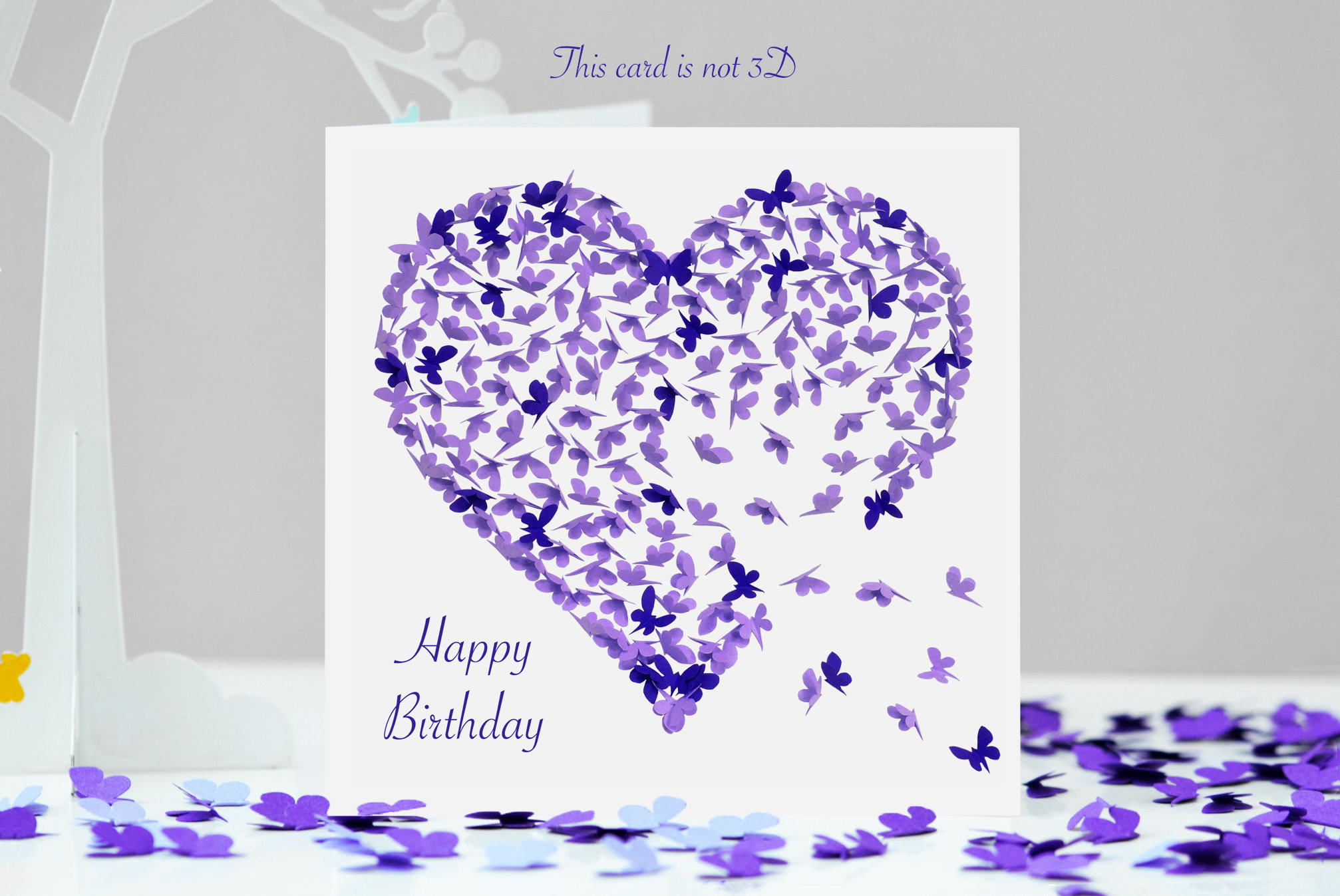 Purple Butterfly Heart Butterflies Birthday Card Etsy