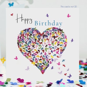 Carte d'anniversaire papillon kaléidoscope de papillons, pas 3D