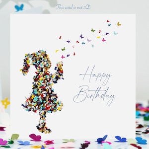 Carte papillon bisous d'anniversaire papillons, pas 3D
