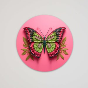 Sister Birthday Butterfly Heart Kaleidoscope of Butterflies Card, not 3D image 10