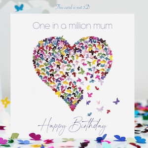 Moeder vlinder verjaardagskaart One in A Million moeder, niet 3D.