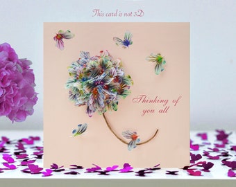 Thinking Of You All Butterfly and Multicoloured Flower Card,