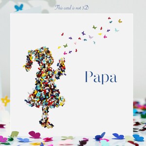 Papa Butterfly Kisses Butterflies Card