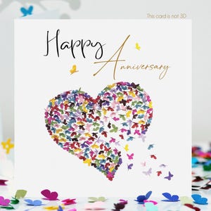 Carte anniversaire papillon coeur de papillon kaléidoscope