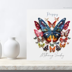 Muttertag Sonntag Schmetterling Kaleidoskop der bunten Schmetterlinge Karte, NICHT 3D