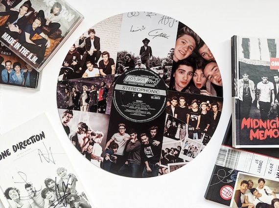 One Direction Vinyl Record Photo Collage - Vintage Record - Vinyl Record Wall Art - Photo Collage Wall - One Direction Collage Wall