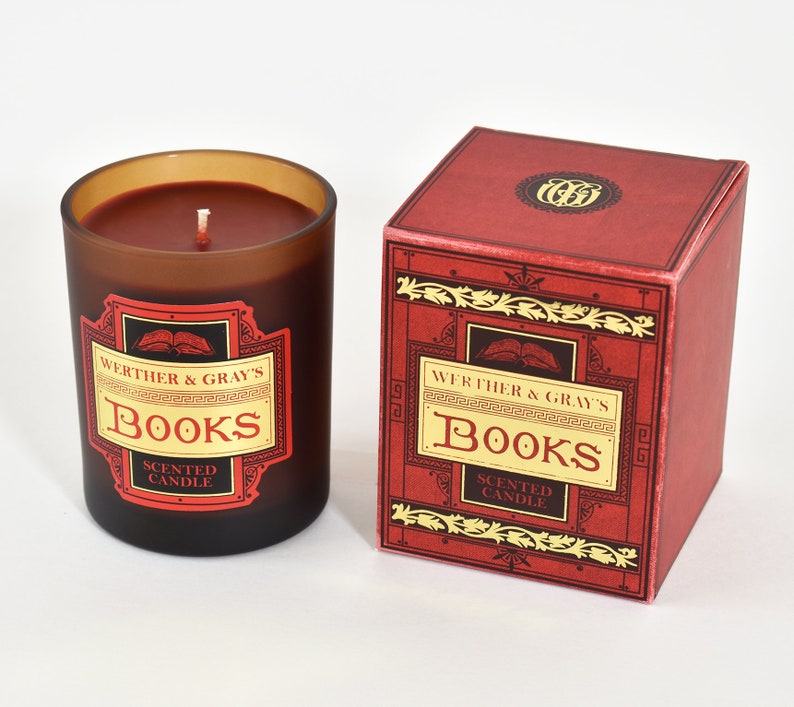 BOOKS, Literary Candle, Book Scented Candle, Old Library Candle, Dark Academia, Soy Blend Wax, Gifts for Writer, Vintage, Bookish Candles image 2