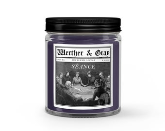 SÉANCE, Scented Candle, Spiritualism, Sage Fragrance, Amber, Smoke, Victorian History, Gothic Candle, Paranormal, Supernatural, Horror
