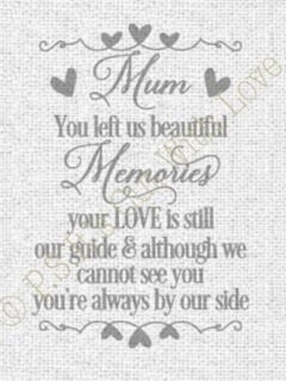 Download SVG Mum you left us beautiful memories Memorial Quote | Etsy