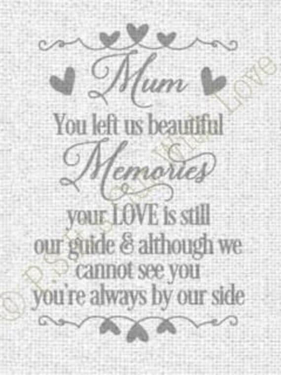 Download SVG Mum you left us beautiful memories Memorial Quote | Etsy