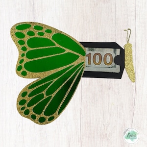 Cartão porta-dinheiro borboleta, porta-cartão presente, presente Quinceñera, presente de casamento, presente de aniversário, cartão de puxar, cartão de dinheiro, arquivos de corte SVG