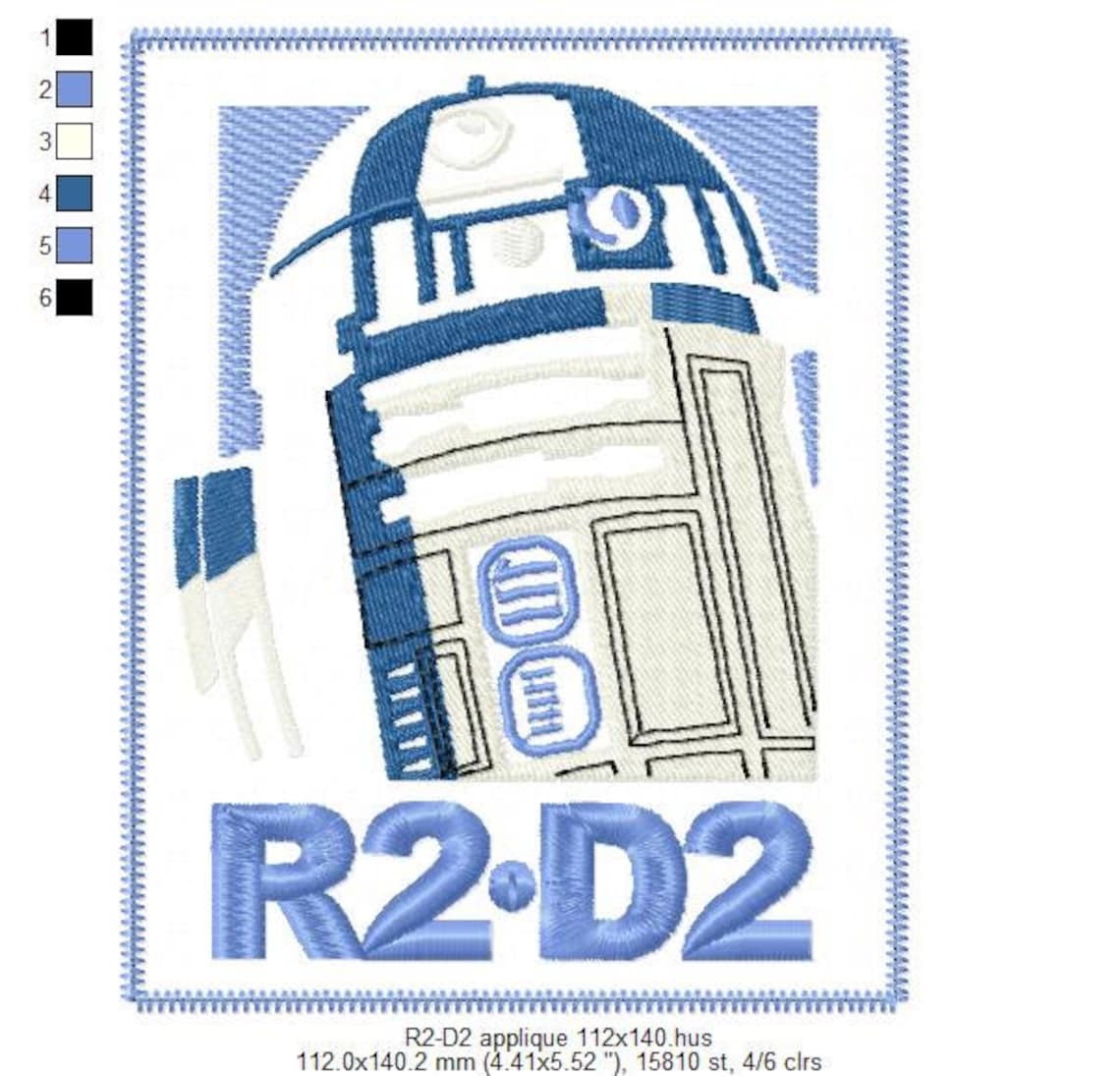R2D2 applique. Star Wars Machine embroidery design. Chevron Etsy