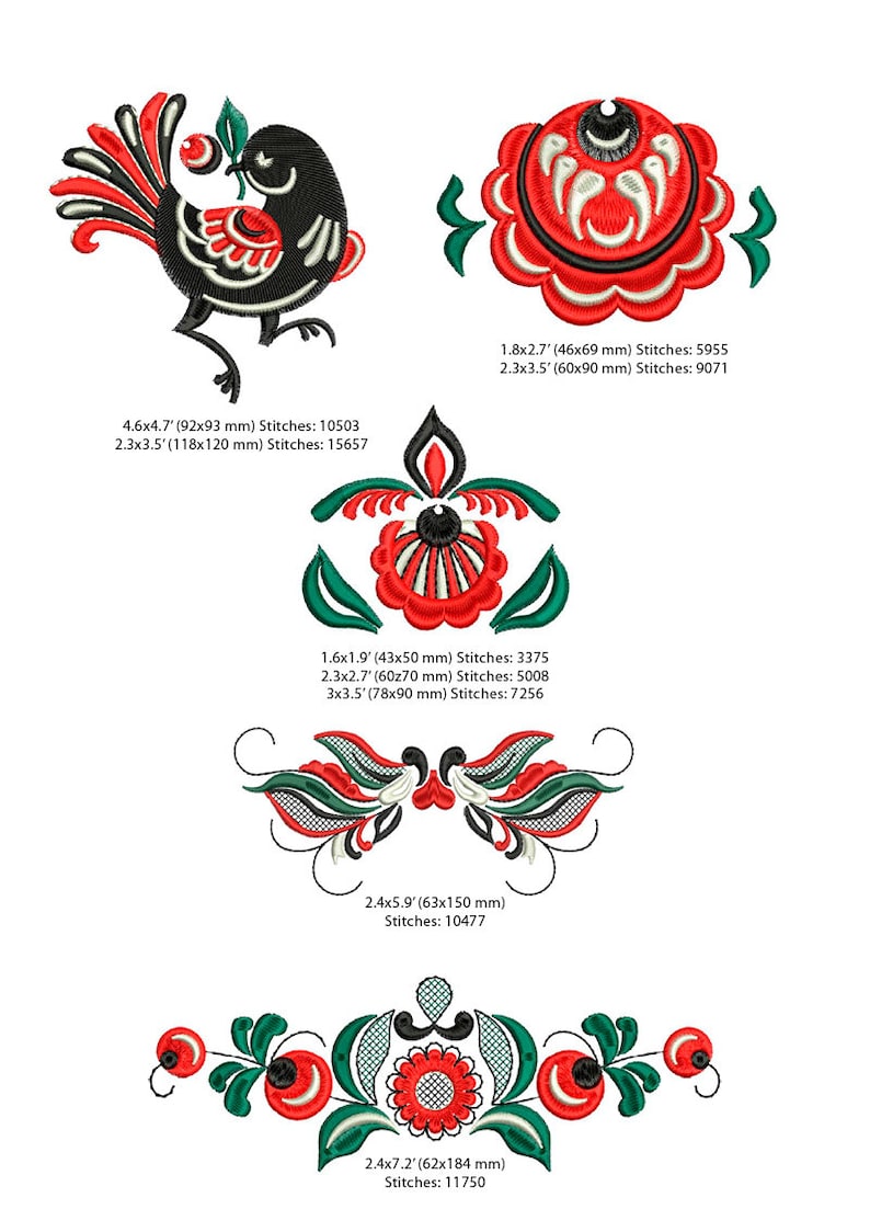 Russian Ornament Machine Embroidery Design. Classic Ornament. Etsy