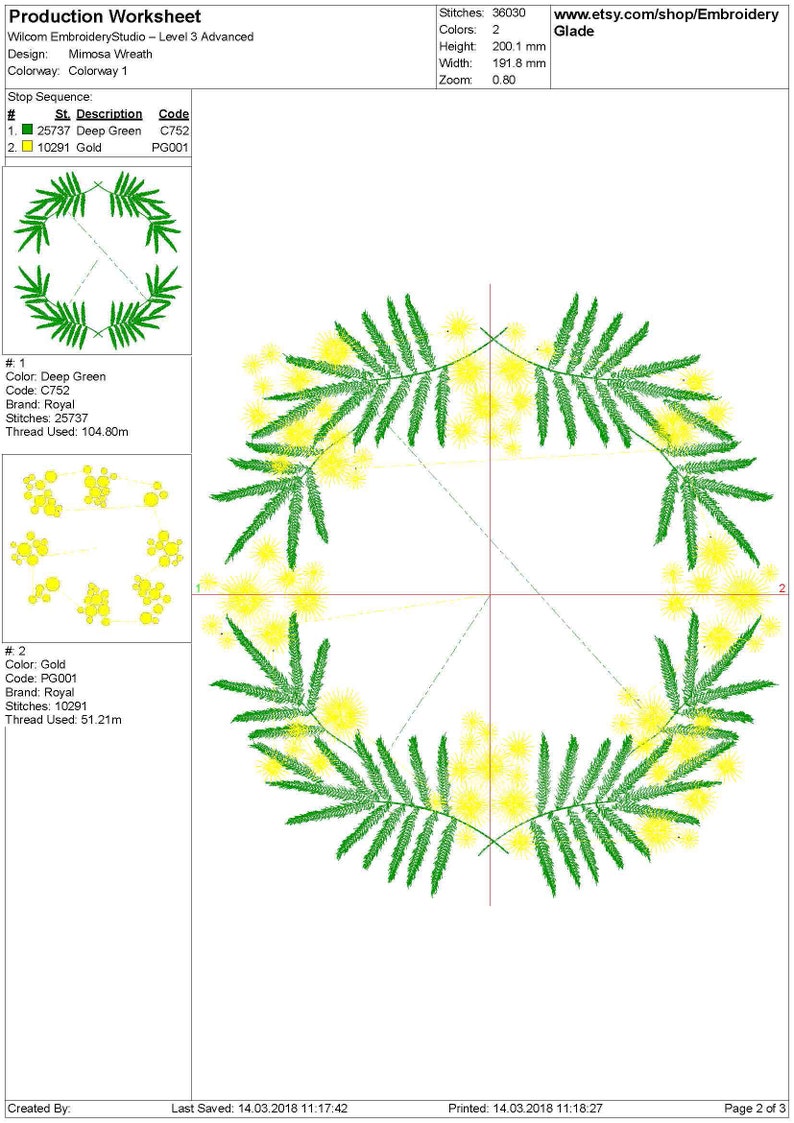Mimosa Wreath Machine Embroidery Design. Mimosa Flowers Etsy