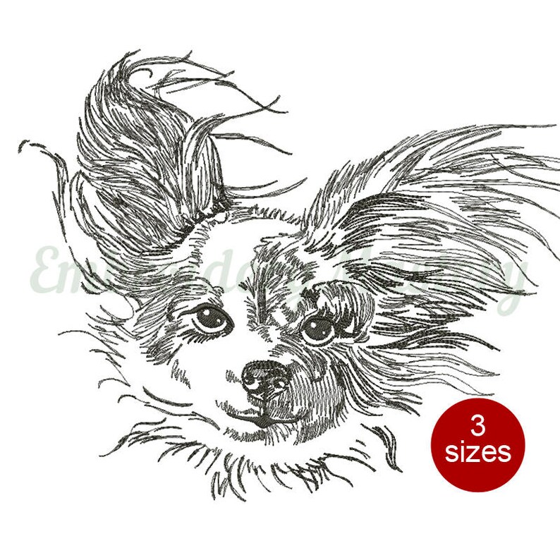 PAPILLON DOG Machine Embroidery Design Butterfly Dog Dog Etsy